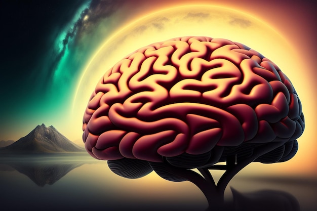Una imagen de un cerebro con la palabra cerebro en él