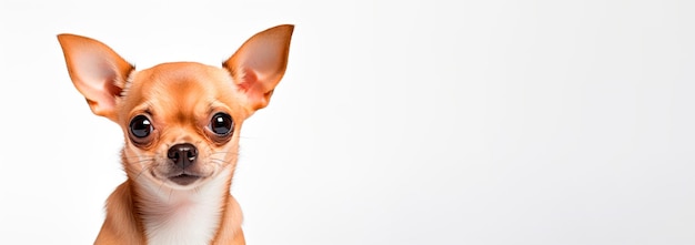 Foto gratuita imagen de un chihuahua en un estandarte blanco