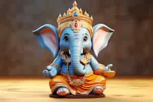 Foto gratuita imagen fotorrealista en 3d del señor ganesha