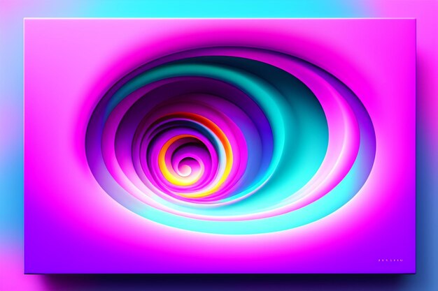 Una imagen generada por computadora de una espiral con un fondo azul y rosa.