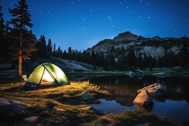 Foto gratuita imagen generada por ia al aire libre por la noche