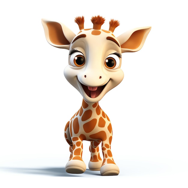 Foto gratuita imagen generada por ia de dibujos animados de bebé jirafa