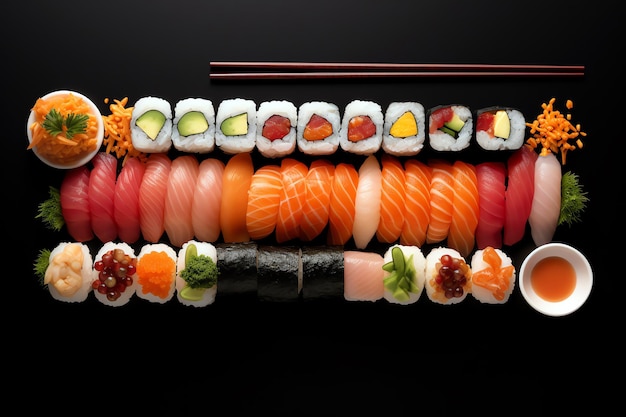 Imagen generada por la IA del plato de sushi