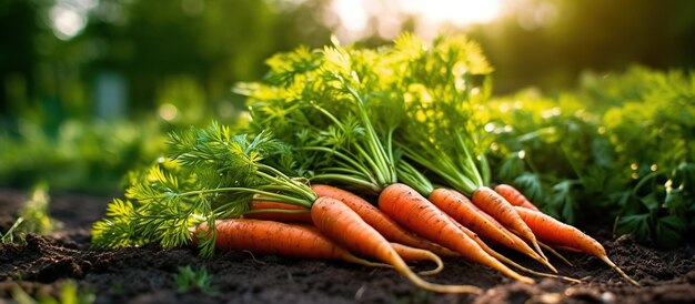 Imagen generada por IA de un puñado de zanahorias frescas