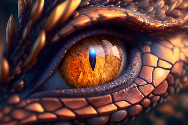 Imagen de inteligencia artificial de dragones y fantasía.