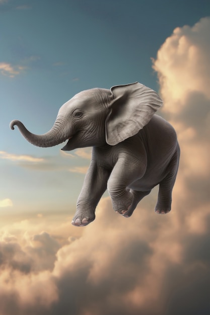 Foto gratuita imagen de inteligencia artificial de elefante