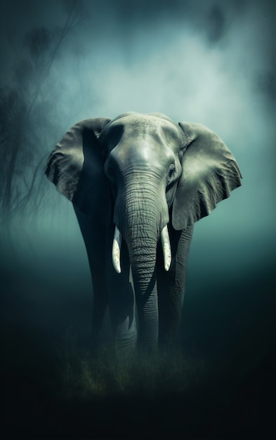 Foto gratuita imagen de inteligencia artificial de elefante