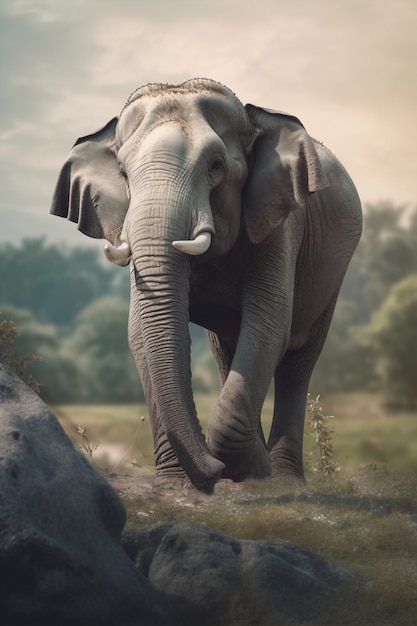 Foto gratuita imagen de inteligencia artificial de elefante