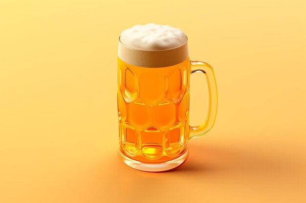 Imagen de jarra de cerveza 3D sobre fondo claro