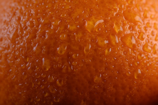 Imagen macro de naranja madura, pequeña profundidad de campo.