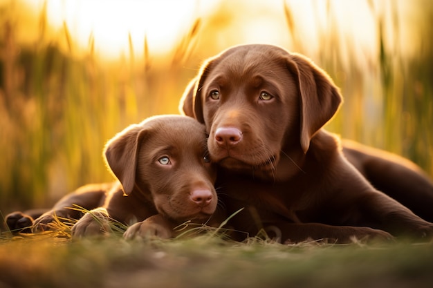 Foto gratuita imagen de perro labrador retriever generada por ai