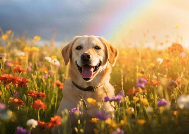 Foto gratuita imagen de perro labrador retriever generada por ai