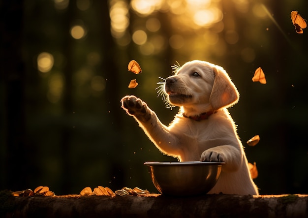 Foto gratuita imagen de perro labrador retriever generada por ai