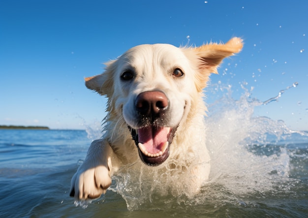 Foto gratuita imagen de perro labrador retriever generada por ai