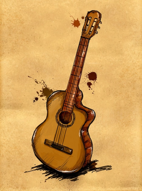 Imagen de pintura de guitarra