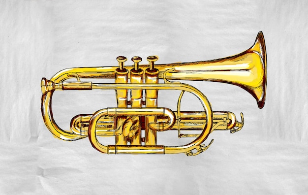 Foto gratuita imagen de la pintura de la trompeta