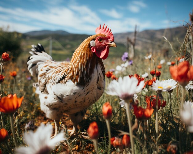 Foto gratuita imagen de pollo generada por ai