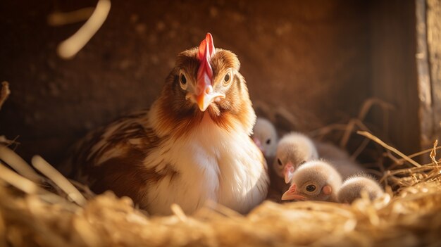 Imagen de pollo generada por Ai