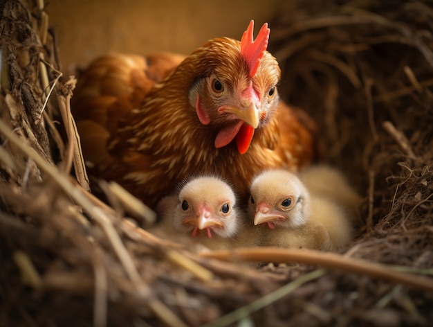 Imagen de pollo generada por Ai