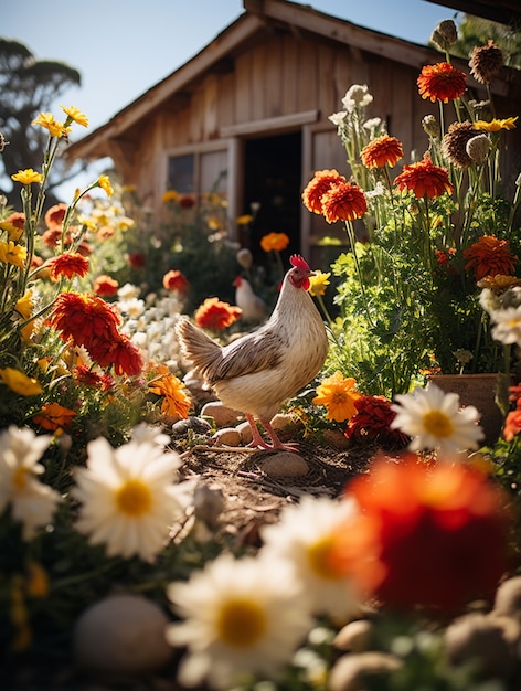 Foto gratuita imagen de pollo generada por ai