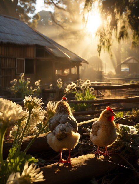 Imagen de pollo generada por Ai