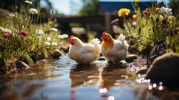 Foto gratuita imagen de pollo generada por ai