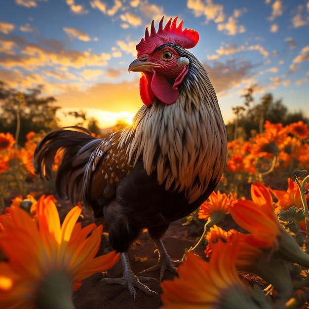 Foto gratuita imagen de pollo generada por ai