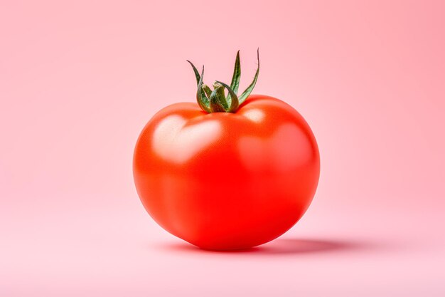 Imagen de tomate realista sobre fondo colorido