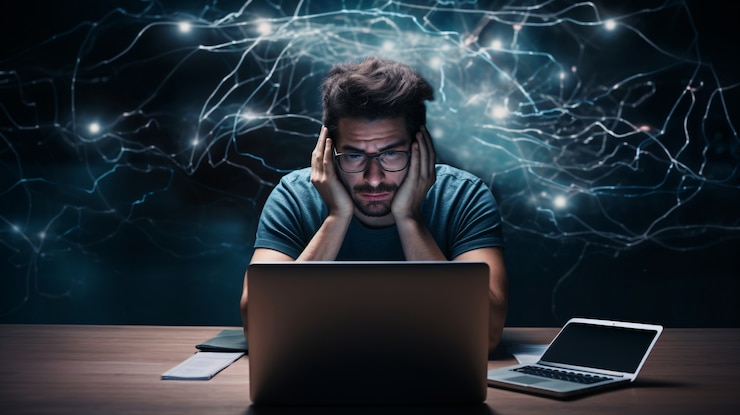 Foto gratuito imágenes inductoras de ansiedad con sentimientos de ansiedad
