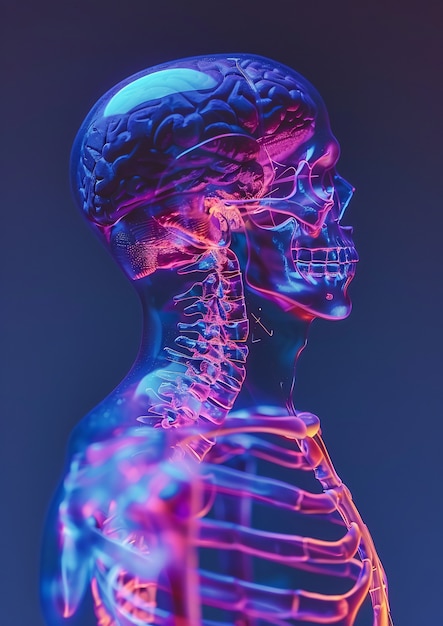 Imágenes que simulan rayos X con colores de neón