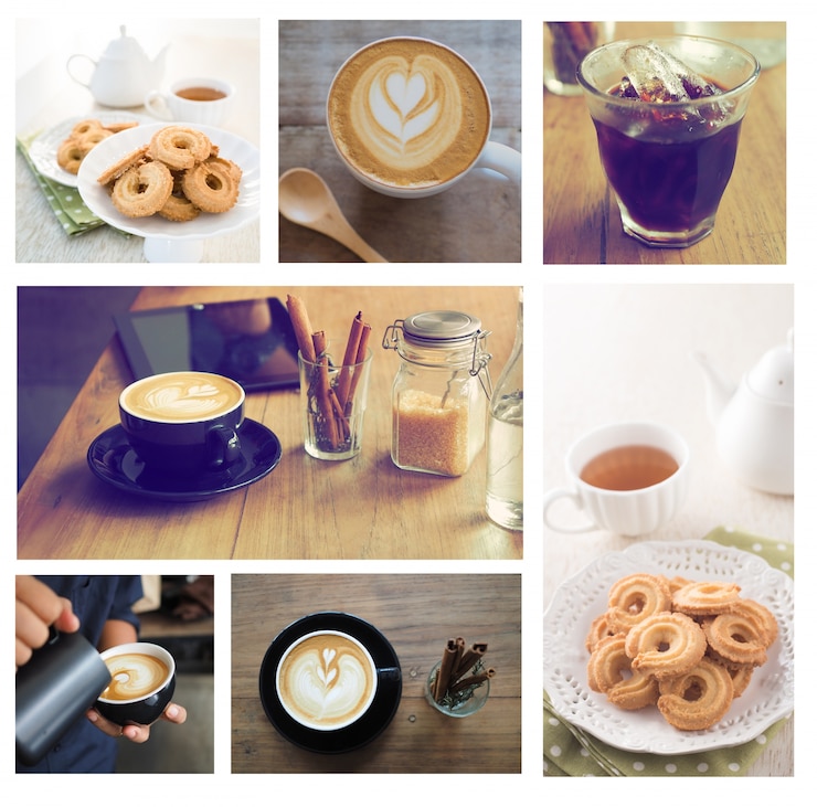 Imagenes de tazas de café puestas en un cuadro