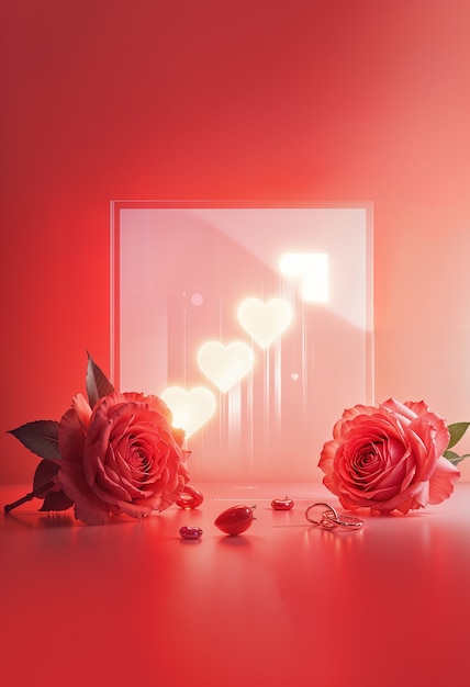 Impresionante corazón de neón brillante