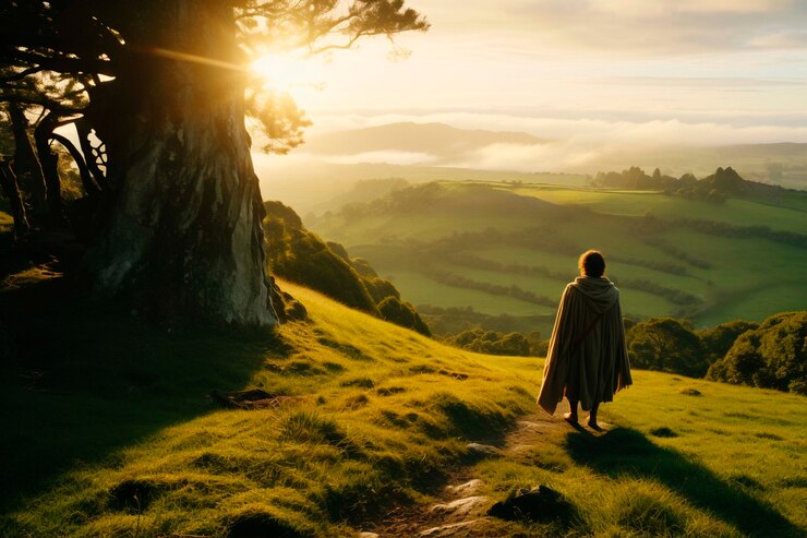 Foto gratuito impresionante paisaje de videojuegos de fantasía