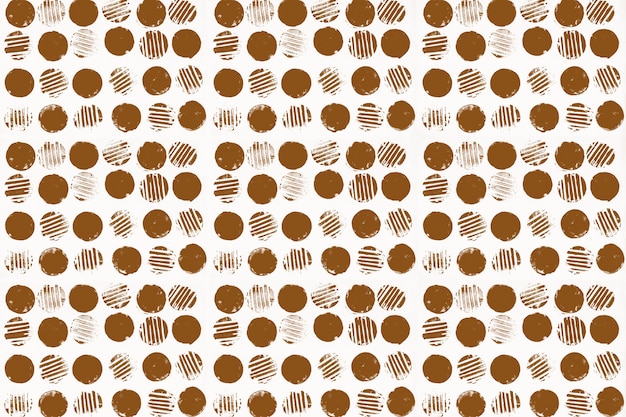 Impresiones de bloques de fondo de patrón de círculo marrón