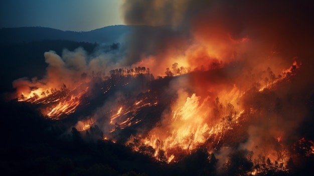 Incendios forestales que devastan la naturaleza