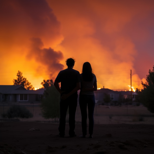 Foto gratuita incendios forestales y sus consecuencias en la naturaleza