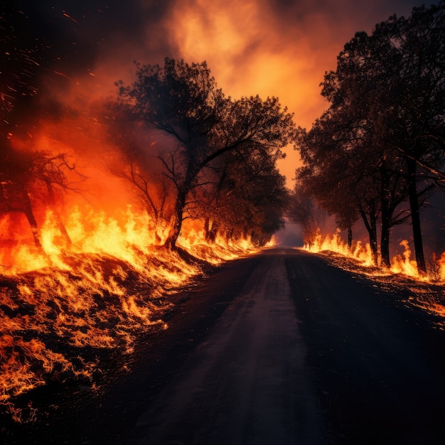 Foto gratuita incendios forestales y sus consecuencias en la naturaleza