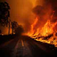 Foto gratuita incendios forestales y sus consecuencias en la naturaleza