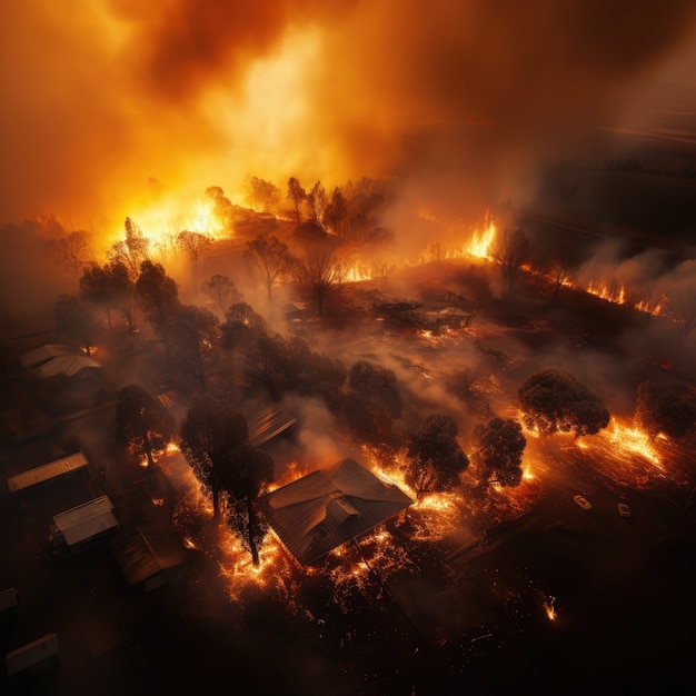 Foto gratuita incendios forestales y sus consecuencias en la naturaleza