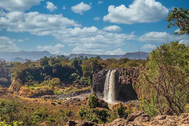 Foto gratuita increíble foto de la cascada del nilo azul en etiopía