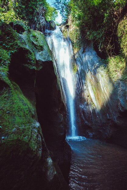 Increíble vista de la cascada.