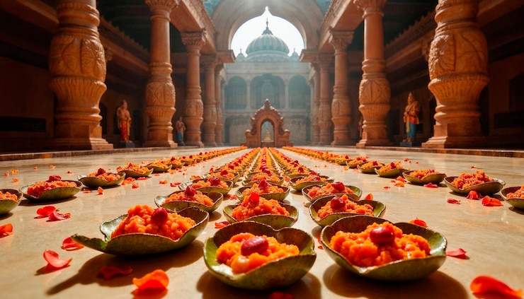 Foto gratuito indian temple offering ceremony