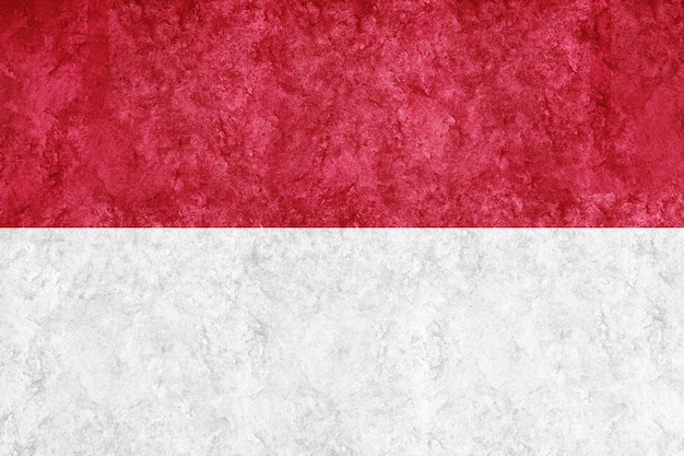 Indonesia Bandera metálica, bandera texturizada, bandera grunge