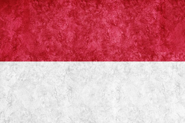 Indonesia Bandera metálica, bandera texturizada, bandera grunge