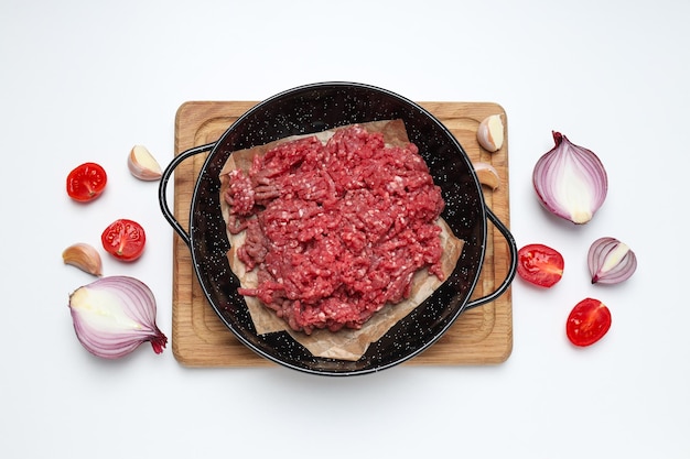 Foto gratuita ingrediente para cocinar carne molida de carne a la parrilla