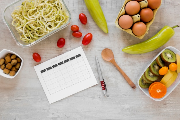 Ingredientes para una comida saludable.