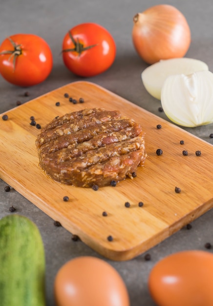 Foto gratuita ingredientes de hamburguesa