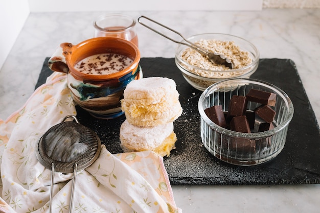 Foto gratuita ingredientes para el postre