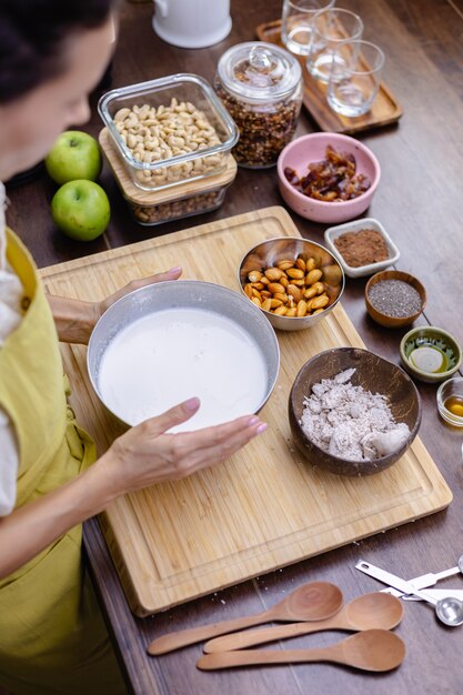 Ingredientes para el pudín de chía