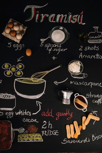 Ingredientes para tiramisú